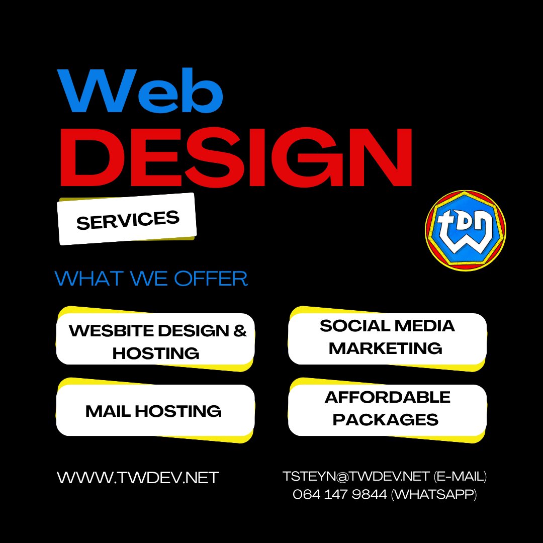 TW_DevNet's tweet image. Bring your small business into the online world with our affordable packages that have everything you could possibly need to succeed
#SmallBusiness #Website #SouthAfrica #WebDevelopment #supportsmallbusiness