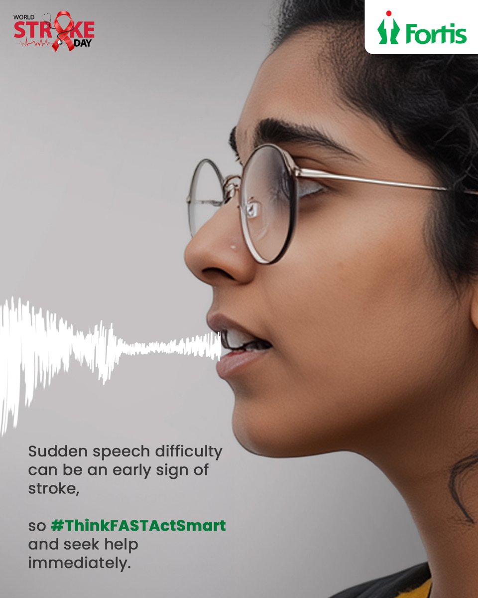 When speech suddenly slurs, stumbles, or pauses, it could be more than just a slip—it might be an early sign of stroke. Act fast, seek help immediately, and #ThinkFASTActSmart.
#FortisHealthcare #WorldStrokeDay #Stroke