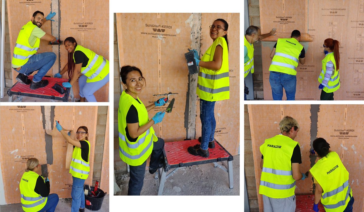 Proalso's tweet image. Curso de capacitación para la instalación de revestimientos innovadores con baldosas y láminas cerámicas. Desde el 20 y hasta el 6 de noviembre impartiendo este curso organizado por @CruzRojaCS  para 15 alumnos seleccionados entre3 más de 200 solicitudes en instalaciones Marazzi.