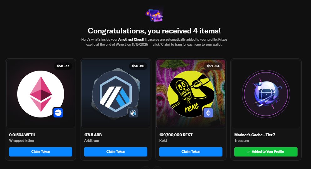 CheemoCrypto's tweet image. What else happened: I opened a chest from @opensea  during the 1st pre-TGE season (filled the Amethyst), the next set dropped, which covered a little more than 50% of my expenses. 

I haven&apos;t decided what to do with it yet, for now, I&apos;m just completing quests. Most likely, I&apos;ll…