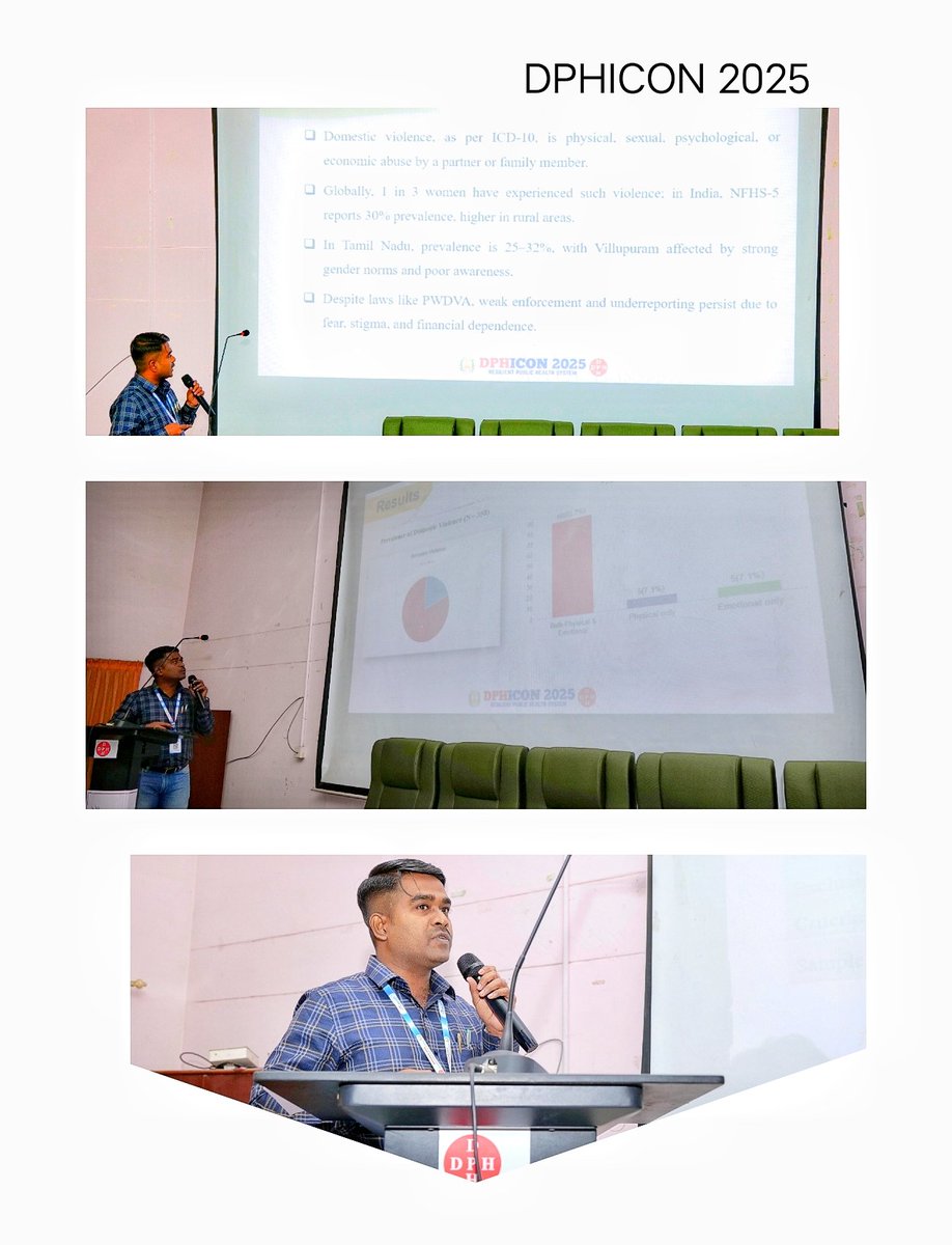 Oral Presentation: #DomesticViolence.
 A presentation on Domestic Violence Perspectives &amp; prevention for rural women in TN.Our mixed-method study highlights urgent challenges &amp; mitigation strategies.💔🤝 #DPHICON2025 <a href="/MoHFW_INDIA/">Ministry of Health</a> #WomensHealth #TamilNadu <a href="/TNDPHPM/">Directorate of Public Health & Preventive Medicine</a> <a href="/supriyasahuias/">Supriya Sahu IAS</a>