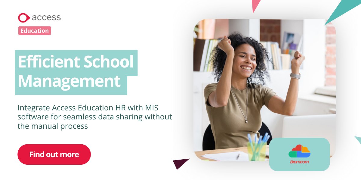 AccessGroupEdu's tweet image. Embrace secure &amp;amp; efficient school admin with #Bromcom MIS &amp;amp; #AccessEducation People
•One Entry Point
•Save Time

Increase Efficiency, Single Source of Truth. Revolutionise your school today! Learn more 👉🏼 ow.ly/wVSY50XgM5Q 

#BromcomAccessIntegration #HR&amp;amp;Payroll