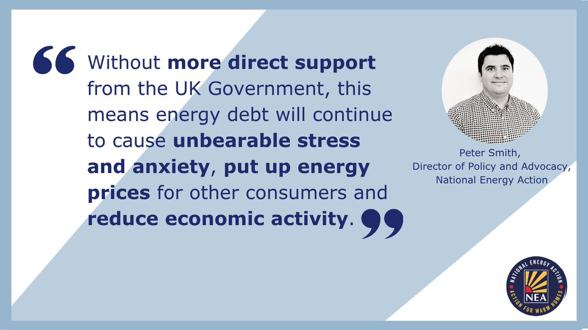 NEA_UKCharity's tweet image. We respond to Ofgem’s announcement of a ‘help to repay’ debt relief scheme. Our Director of Policy and Advocacy Peter Smith says it ‘must also go hand in hand with efforts to make ongoing costs more affordable’.