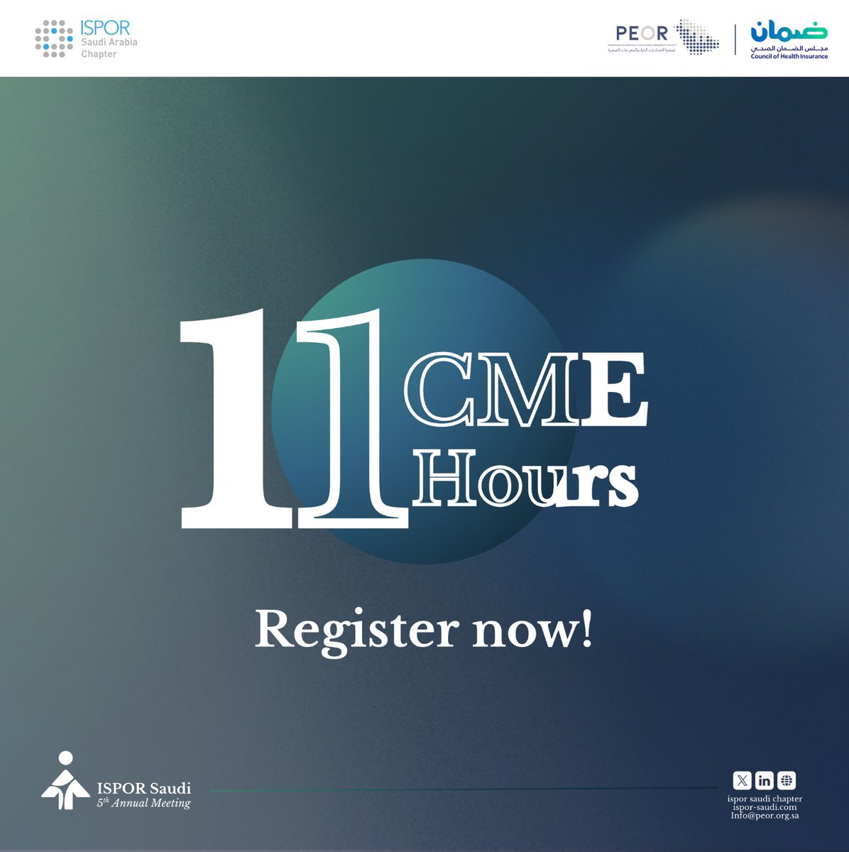 Earn 11 CME Hours by attending the 5th Annual Saudi Pharmacoeconomics and Outcomes Research Conference, titled “Navigating Healthcare Reform in Saudi Arabia.”

Join experts and thought leaders as they explore the evolving landscape of healthcare economics, innovation, and policy