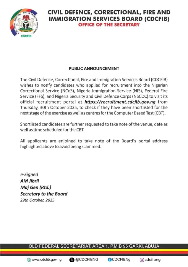 Starlees20's tweet photo. CDCFIB SHORTLISTED UPDATE.

Click on the link down below 👇 to check your names directly on the portal and proceed to the next stage. https://t.co/B5QCvnBZoB

The list was released just now: #CDCFIBRecruitment2025 #immigration #recruitment #trending https://t.co/Agve8bMVAn