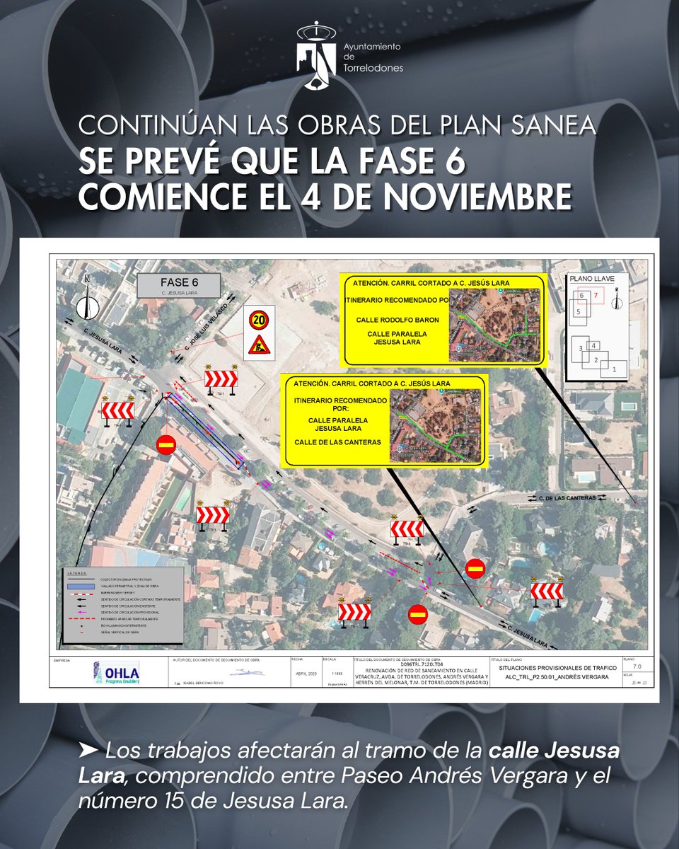 ayto_torre's tweet photo. 🚧Desde el 4 de noviembre comienzan las obras de la Fase 6 del Plan Sanea en #Torrelodones. Durarán unas 3 semanas.
📍Corte en Jesusa Lara, entre Paseo Andrés Vergara y el nº 15.
➡️https://t.co/wpFHqf6OiP
#Obras #PlanSanea #Tráfico https://t.co/zCpwC1fDKE