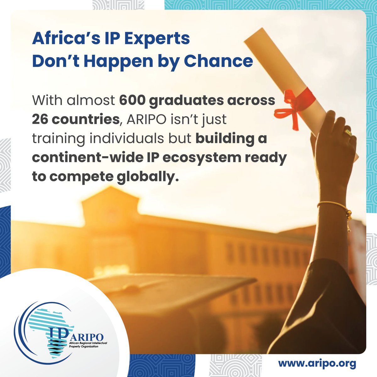 Since 2008, nearly 600 #intellectualproperty professionals from 26 countries have completed ARIPO’s flagship Masters in Intellectual Property programme #MIP. Through partnerships with <a href="/WIPO/">World Intellectual Property Organization (WIPO)</a>  and universities in Zimbabwe, Ghana and Tanzania, ARIPO is shaping a new generation of IP