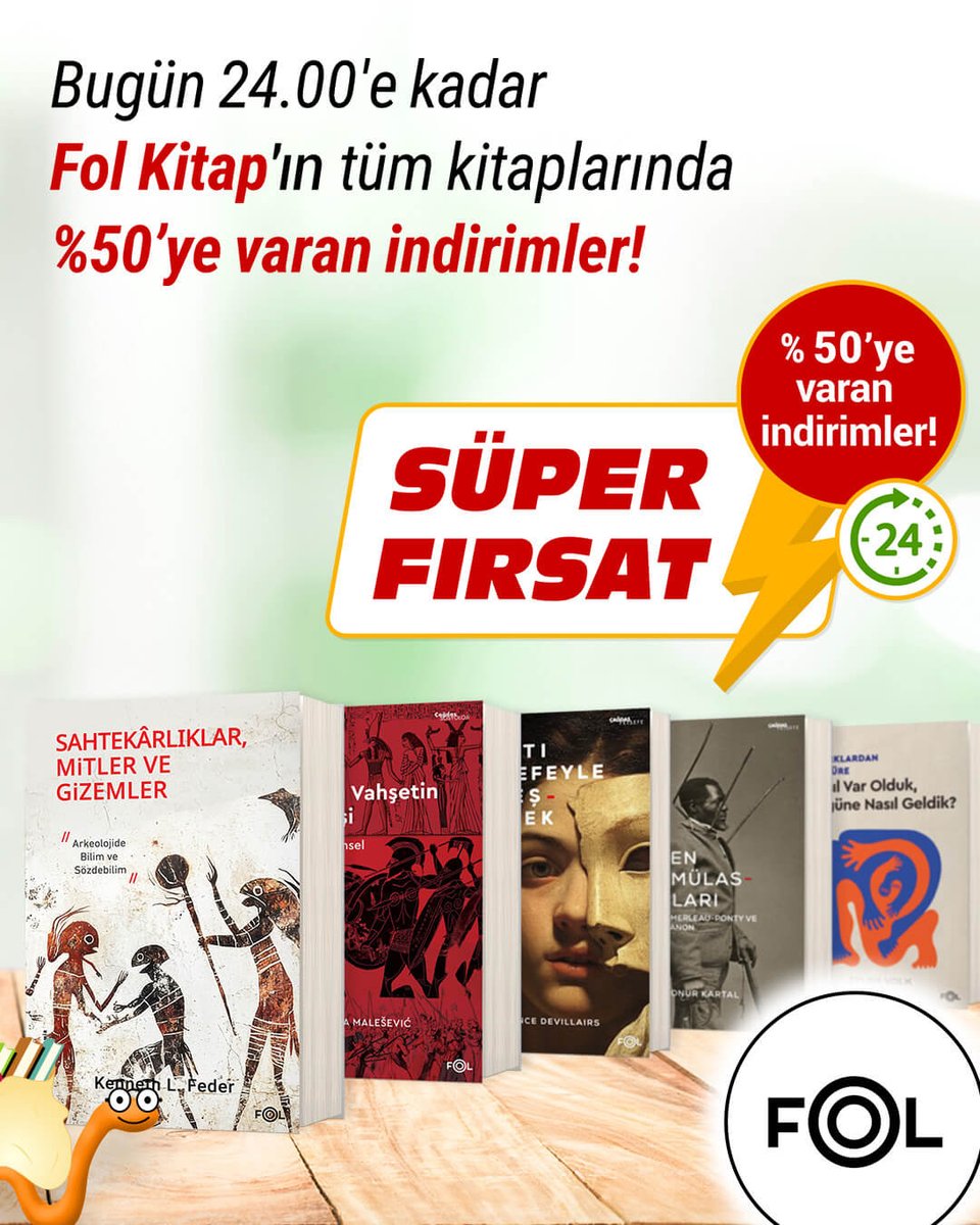 📚 Fırsatı Kaçırmayın 🙌
Bugün ⏰ 24.00'e kadar Fol Kitap'ın tüm kitaplarında %50'ye varan indirimler Kitapkurtlarını bekliyor 💥
bit.ly/4qzGUBt
#KitapYurdu #FolKitap #KitapKurtları