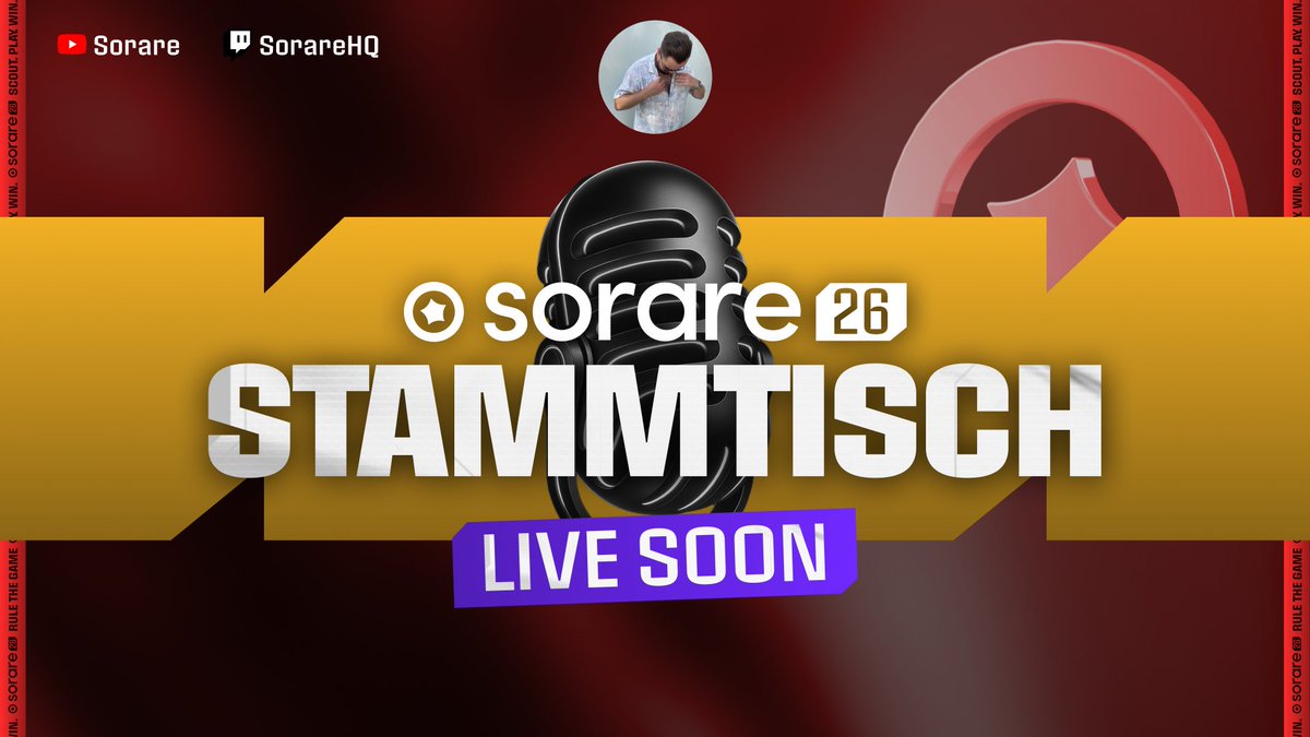 Ich lade ein zum heutigen <a href="/Sorare/">Sorare</a> Stammtisch meine Freunde der Sonne🍺

Ab 15:00 Uhr dreht sich alles um Hot Streaks #4, Lineups, Marktüberblick und natürlich auch die NBA✅

Bis später! 🙏

YouTube: linktw.in/idRSjD
Twitch: twitch.tv/sorarehq