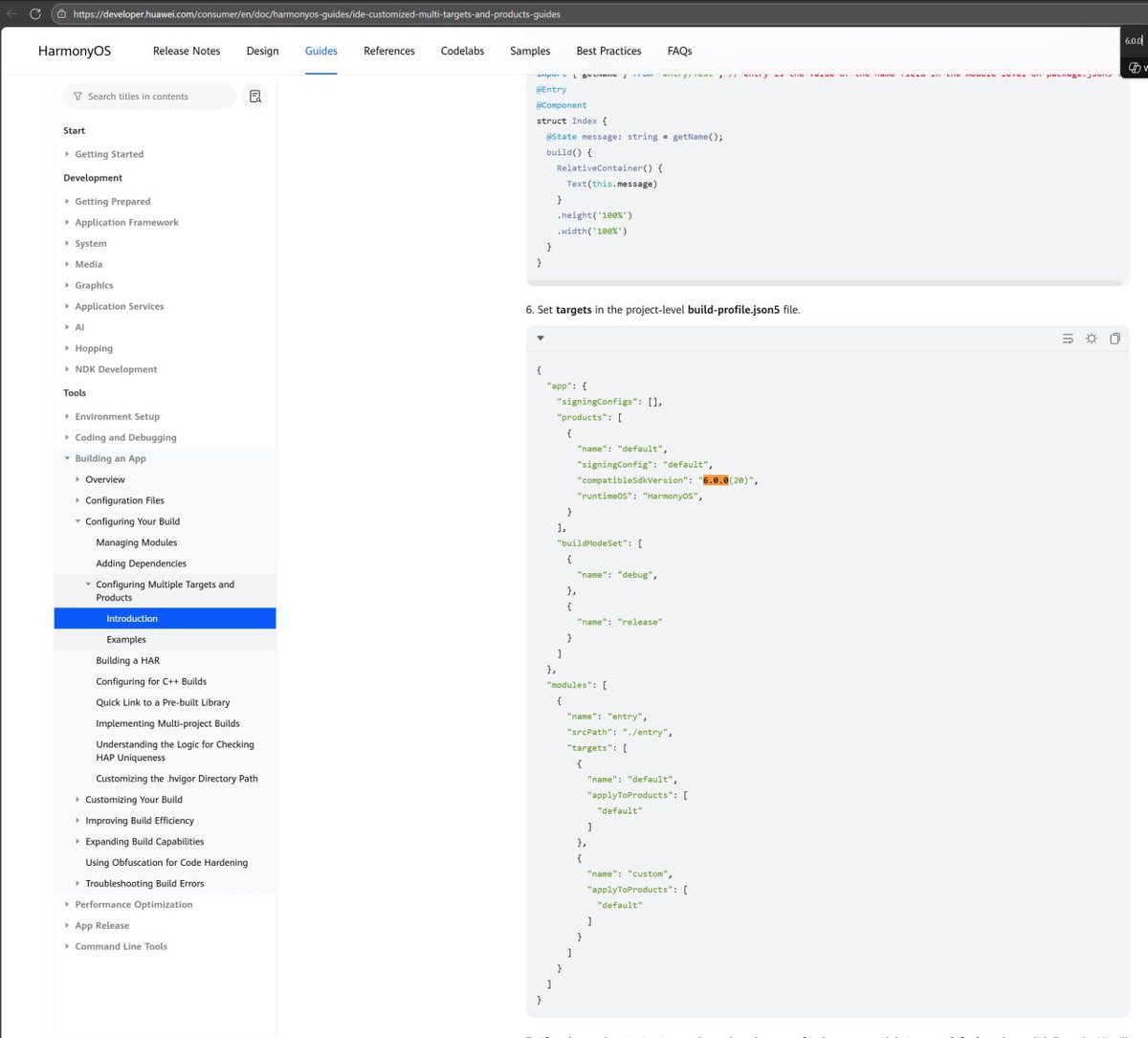 LivingInHarmony's tweet photo. Global HarmonyOS 6.0.0(20) SDK teased on developer documentation reference on build targets and other parts of the docs 
#HarmonyOS6 #API20 #Global #Docs #Developers 
https://t.co/BhcU8X6gOV https://t.co/rwgCOu6962