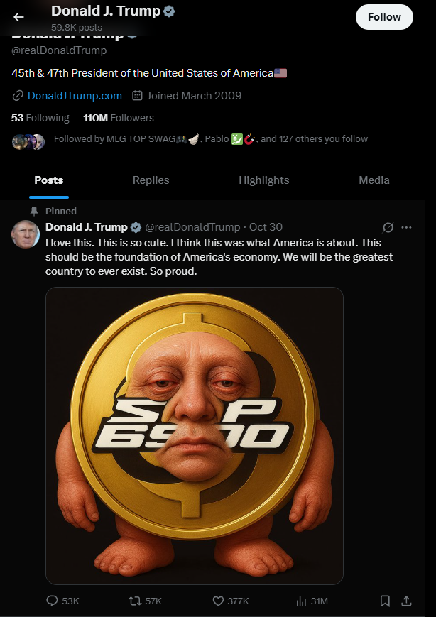 Thank you for your shout out to SPXman <a href="/realDonaldTrump/">Donald J. Trump</a>