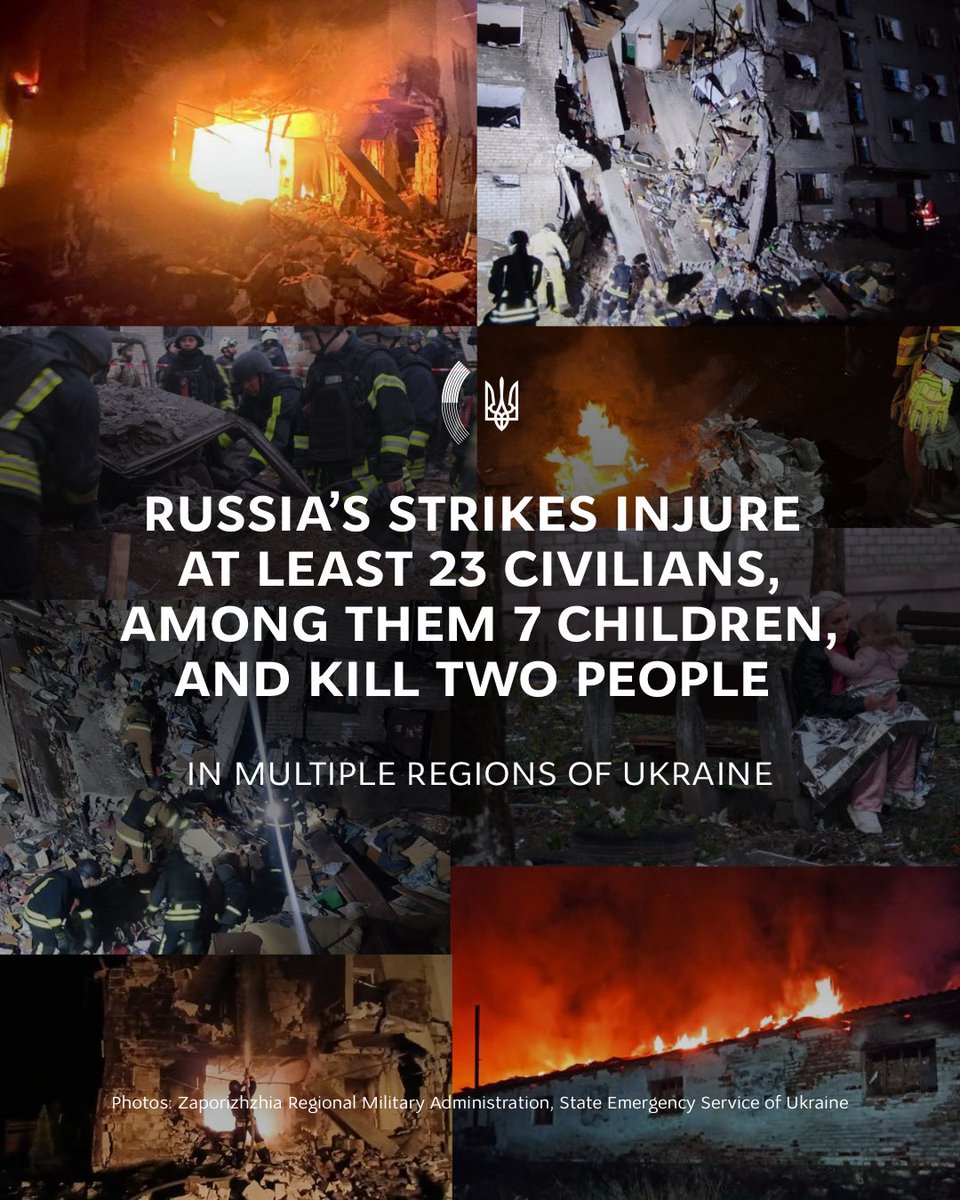 Russia launched a massive attack across Ukraine on October 30, targeting civilian and critical infrastructure. Russia used over 650 drones and more than 50 missiles of various types, including ballistic and aeroballistic ones.

In Zaporizhzhia, a residential building was