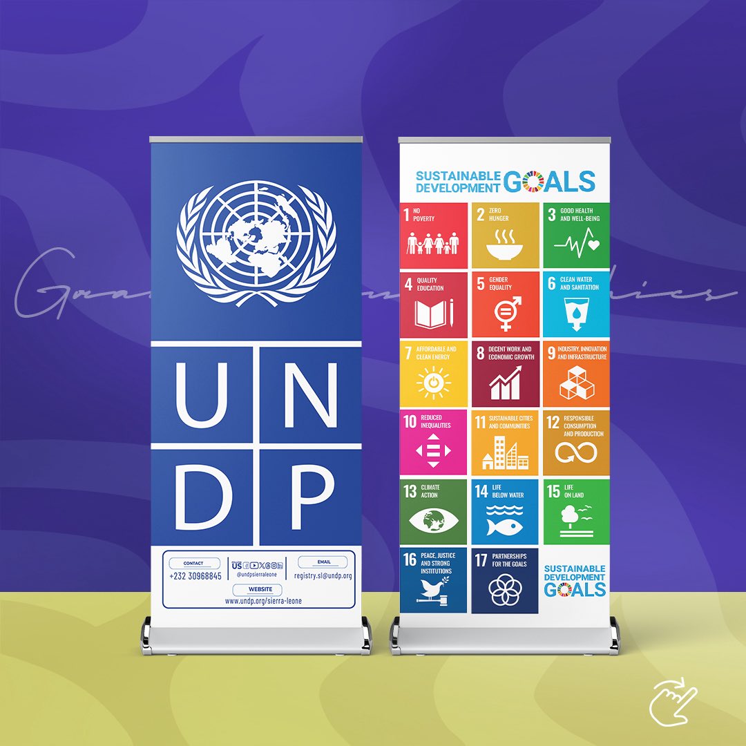 GranipkinStudio's tweet photo. 1/2
Every design tells a story.
Designed for UNDP Sierra Leone, this roll-up banner embodies purpose-driven communication — where design meets development and creativity drives change. https://t.co/DSUD9vXQey