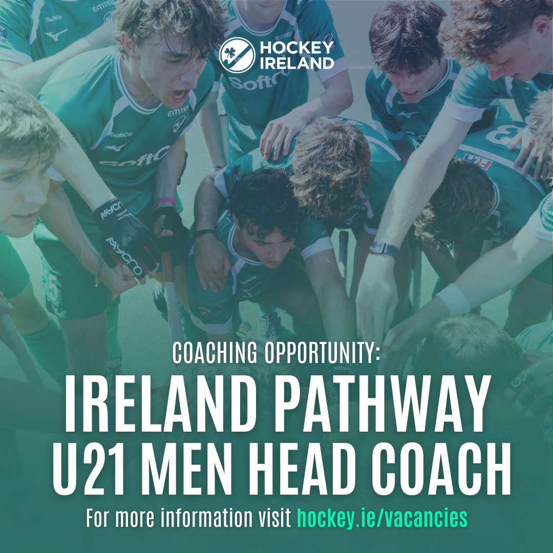 irishhockey's tweet photo. Hockey Ireland are currently looking to recruit an u21 Men’s Team Head Coach who takes a dual role as a support coach to the Senior Men’s Team, to lead and deliver our Men’s u21 Programme, and support the Senior Men’s Programme.

To learn more, visit https://t.co/dHKHFxk0CO https://t.co/WkWQOTvqDR