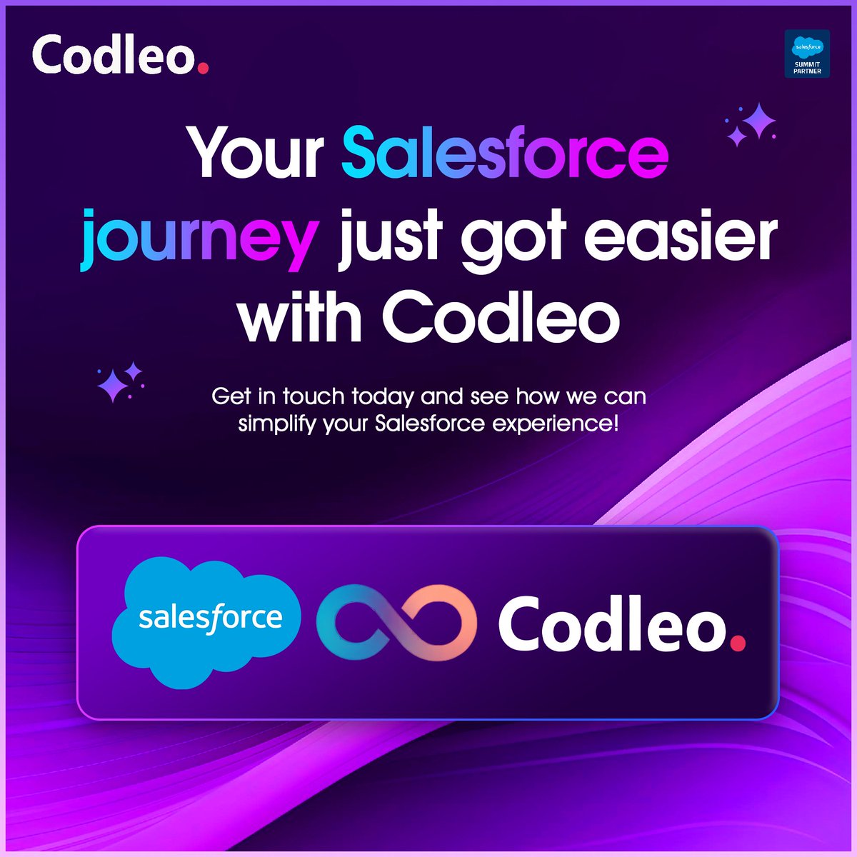 consultcodleo's tweet image. Every business deserves a smooth Salesforce experience.
Codleo ensures productivity improves, processes align, and success accelerates.
Together, we rise! 
Stronger Salesforce. Stronger Business.
Connect with us to get started - codleo.com/contact
#Codleo