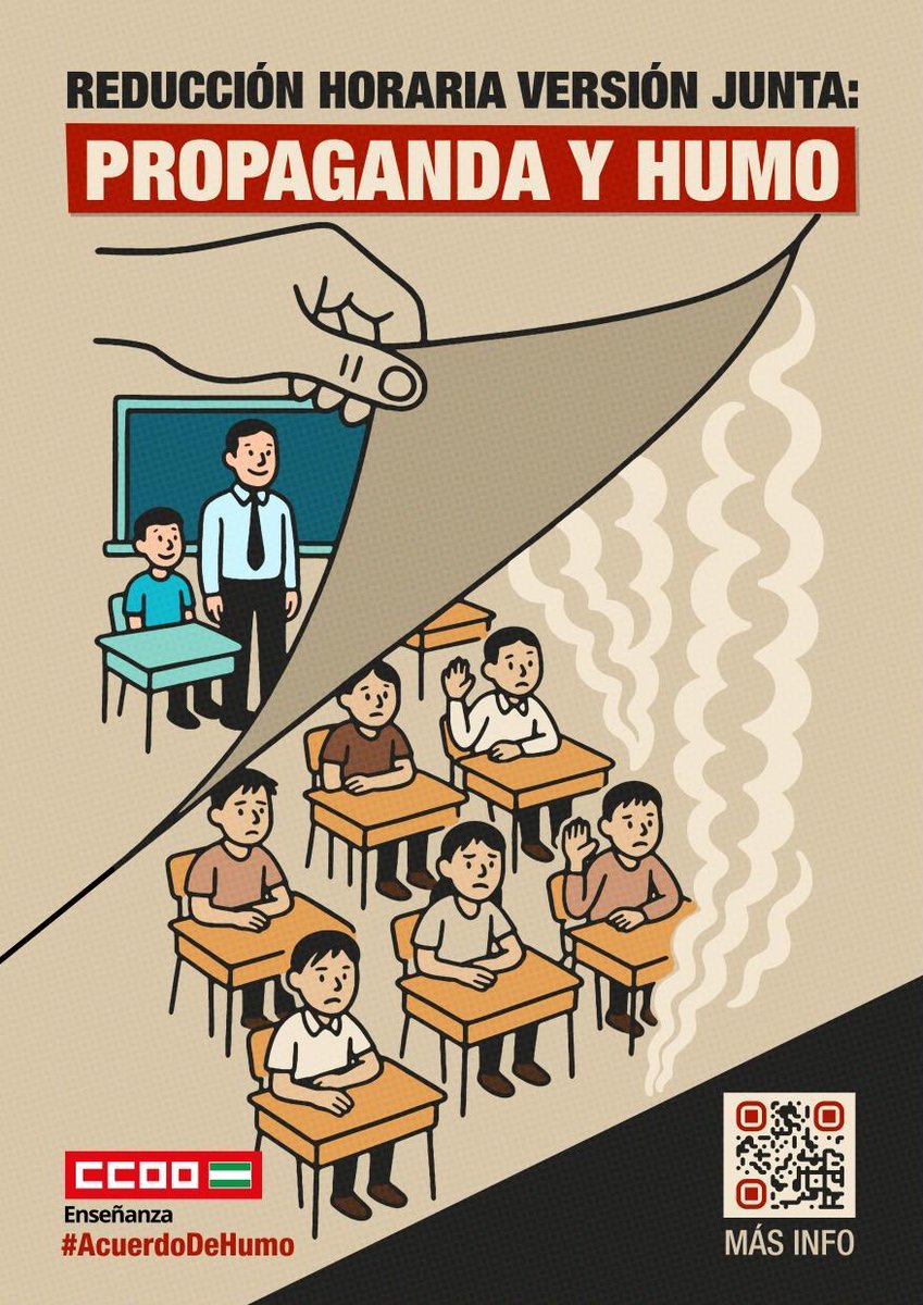 📢 REDUCCIÓN HORARIA

❗Medidas insuficientes y engañosas

❗ Irregularidades en la aplicación de los horarios del profesorado PT y de FPB

❗Más de 18 horas sin reducción en guardias

ℹ️ Más INFO: tinyurl.com/4cw6asj2

✊ CCOO no firma Acuerdos de Humo