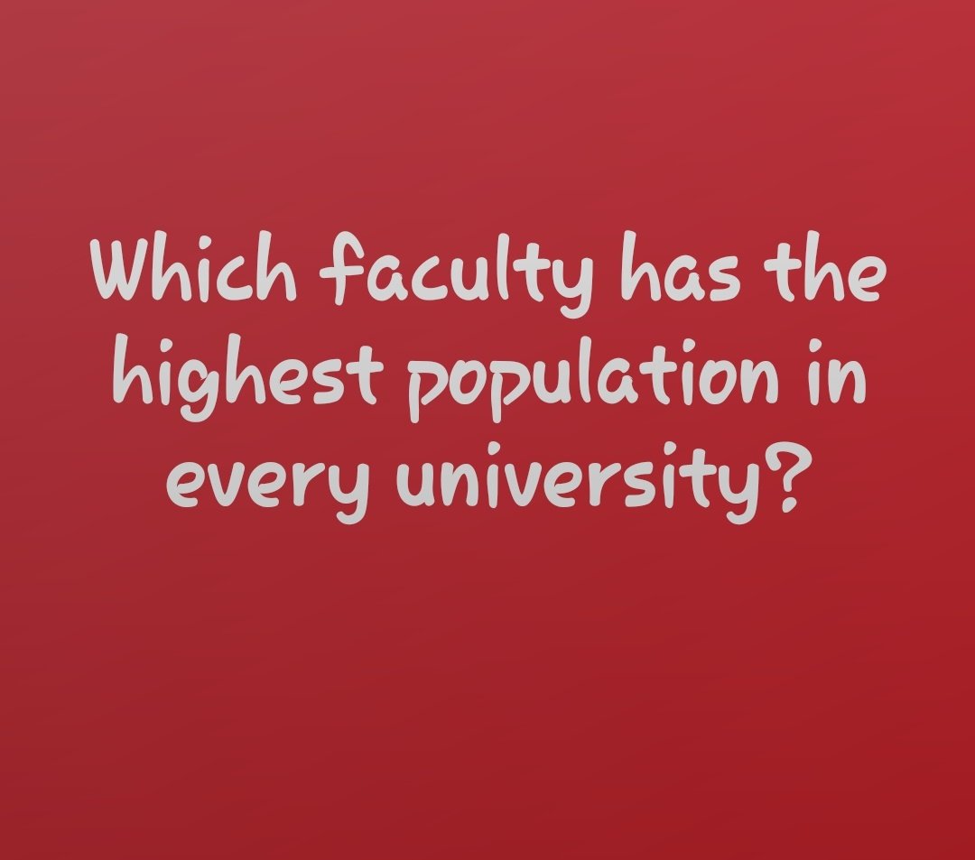 Alameen___Abba's tweet image. Which faculty has the highest number of Students?