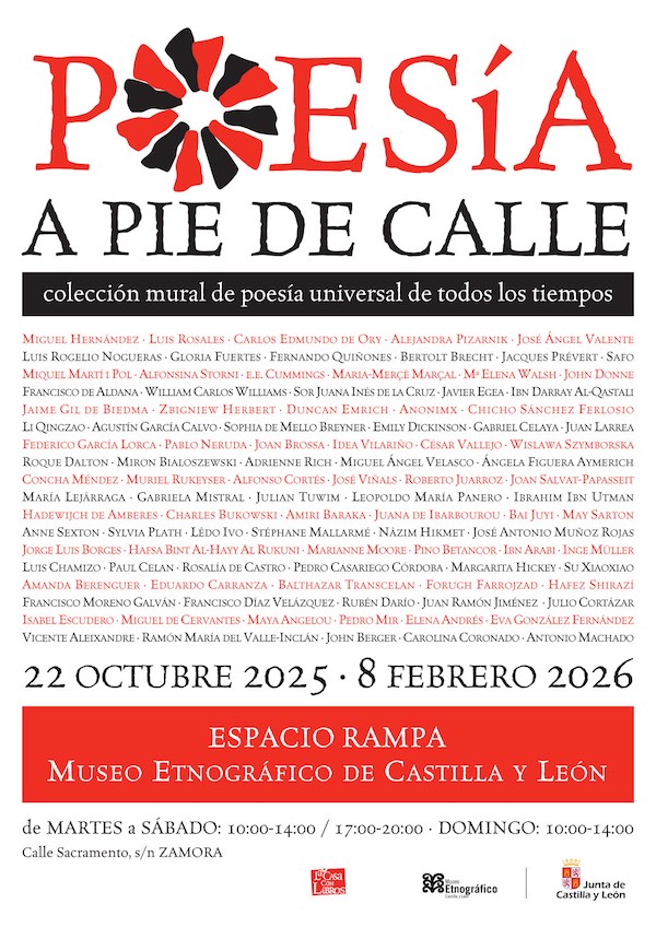POESÍA A PIE DE CALLE es una colección mural de poesía  editada al amparo de #lacasaconlibros (Granada) desde 2010 a 2019 a razón de un poema al mes.
15 años después, el proyecto revive en <a href="/Muset_CyL/">MuseoEtnográficoCyL</a> 
Vente a la expo  y 'píllate' carteles y postales con poesía para compartir...