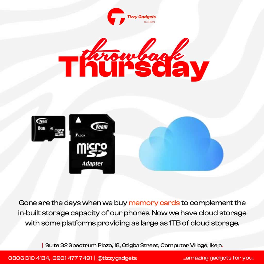 tizzydgreat_'s tweet image. From memory cards to the cloud —
Tech moved. We moved too.
Upgrade smart with Tizzy Gadgets ✅

#ThrowbackThursday #UpgradeWithTizzy #TechLifestyle