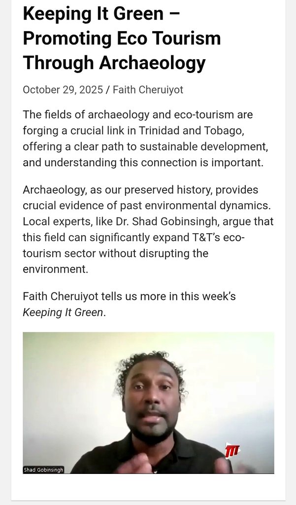 shad_mg's tweet photo. It was indeed a pleasure to have meaningful conversation that involves Archaeology, Eco-tourism and the environment in Trinidad and Tobago. https://t.co/s6ryizgTWb