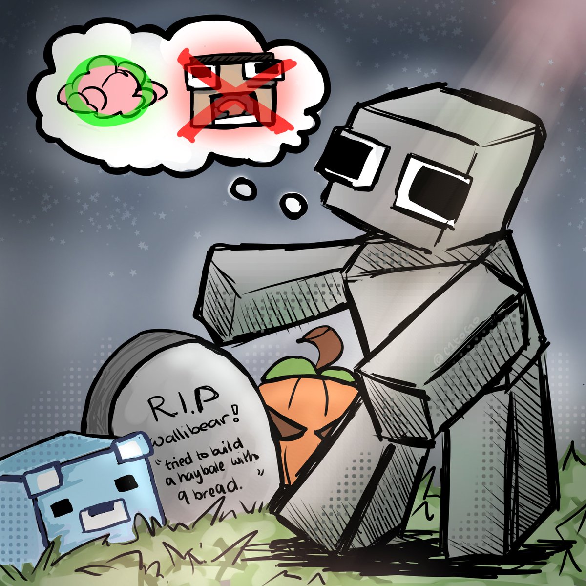 Xin_Chii's tweet photo. I don't know sketch for stone dude probably @Estabr0k 
#Fanarts #Minecraftfanart please ignore this post guys https://t.co/Iavtpxd4Bd