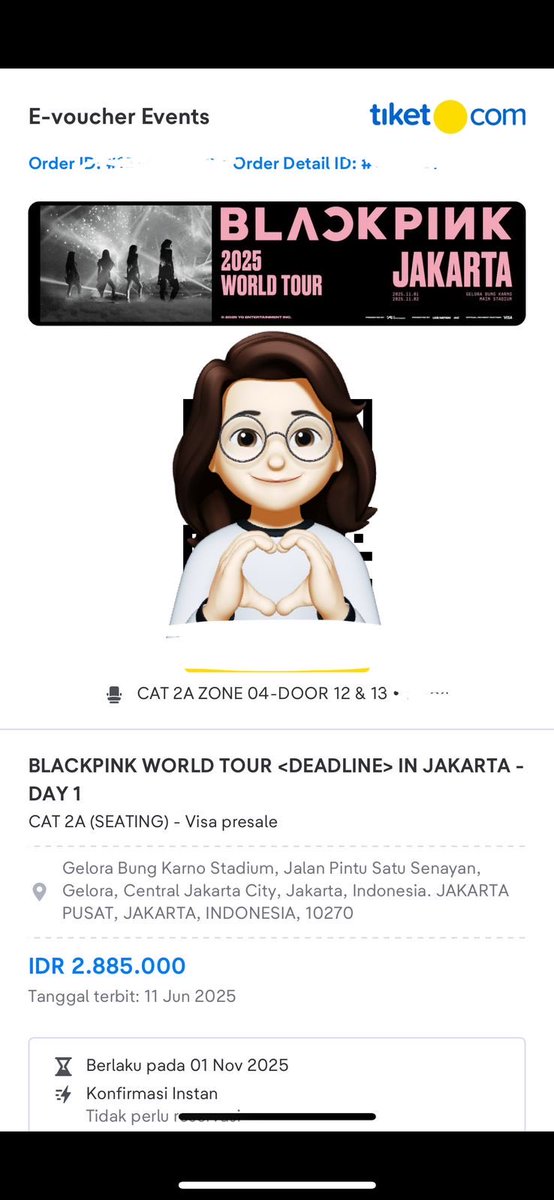rizkynac's tweet photo. ✨WTS DAY1 CAT2A✨ 
UNDERPRICE!!!

💰2juta
✅COD Venue
📦 Kirim via gosend setelah DP

Tiket pribadi, dijual karena hari H ke luar kota
Minat DM ya

#DEADLINE_IN_JAKARTA 
#BLACKPINK_DEADLINE_IN_JAKARTA https://t.co/sneDXC82Sl
