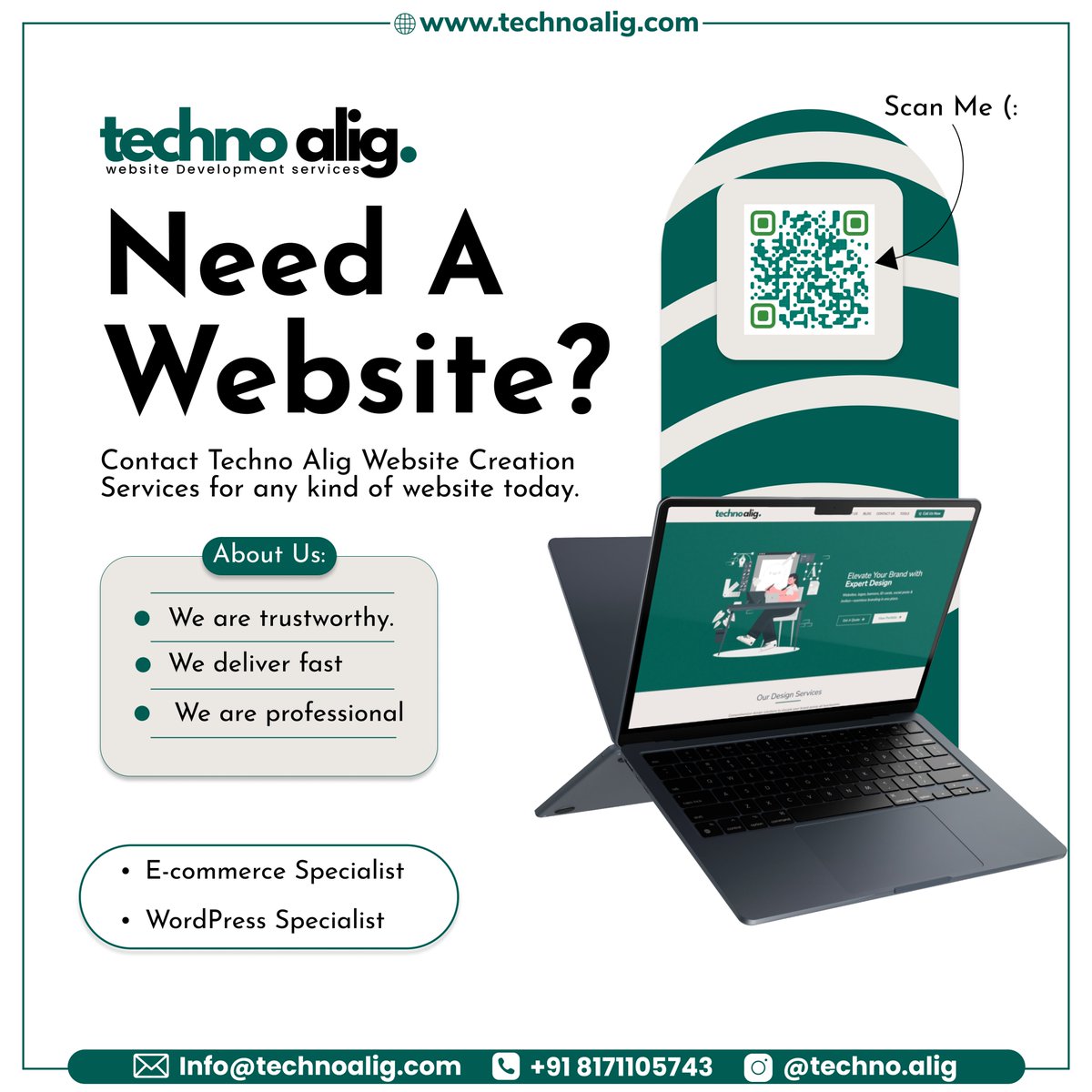 technoalig's tweet photo. Need a website that’s fast, professional &amp; trustworthy? 🌐✨

From eCommerce to WordPress — Techno Alig builds sites that convert &amp; scale! 🚀

📲 +91 8171105743 | ✉️ info@technoalig.com
🌍 https://t.co/SgDtpSLtWC

#WebDevelopment #TechnoAlig #WordPress #Ecommerce https://t.co/wMp7a5gk58