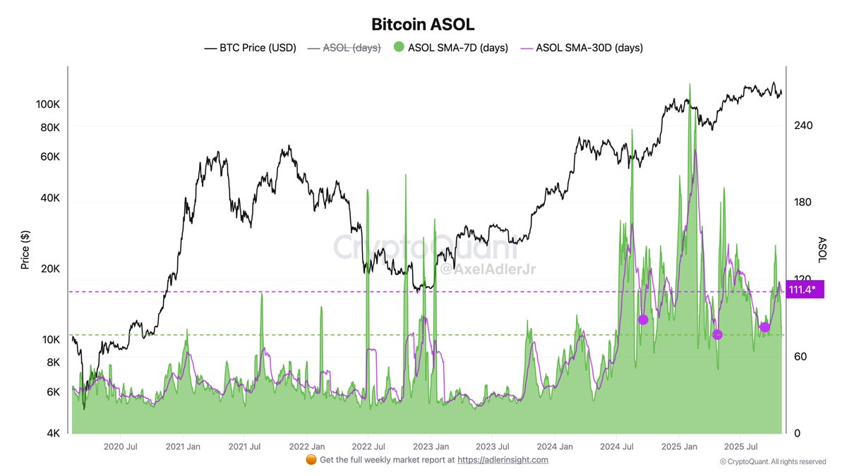 Old Bitcoin Supply Remains Calm: ASOL Shows No Panic Selling