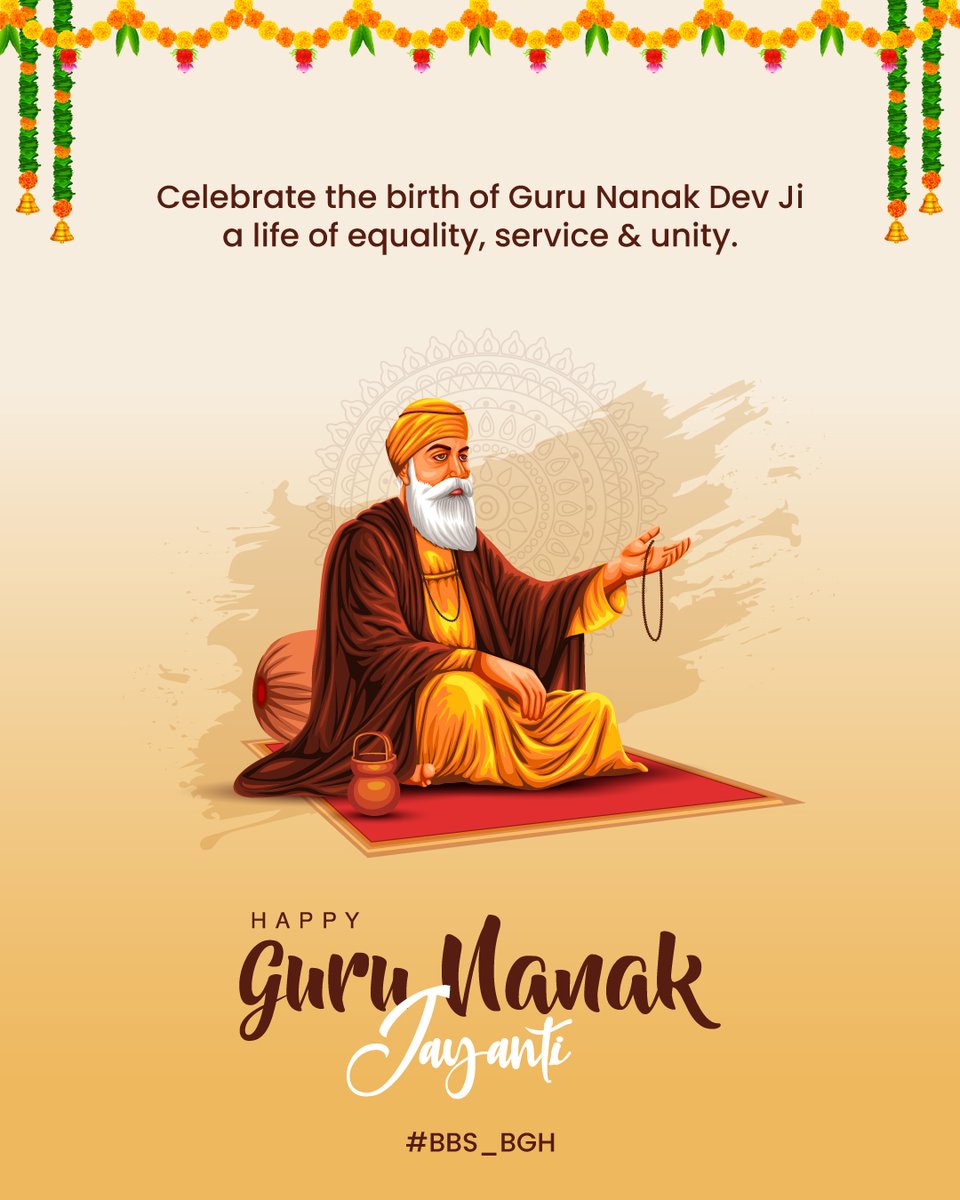 BBS_BGH's tweet image. A very joyful Gurpurab to all! On this auspicious day, we remember and honour the teachings of Guru Nanak Dev Ji that there is one God, that all human beings are equal, and that service to others is the highest path.

#GuruNanakJayanti #BalBhartiSchool  #BBS_BGH #Bahadurgarh