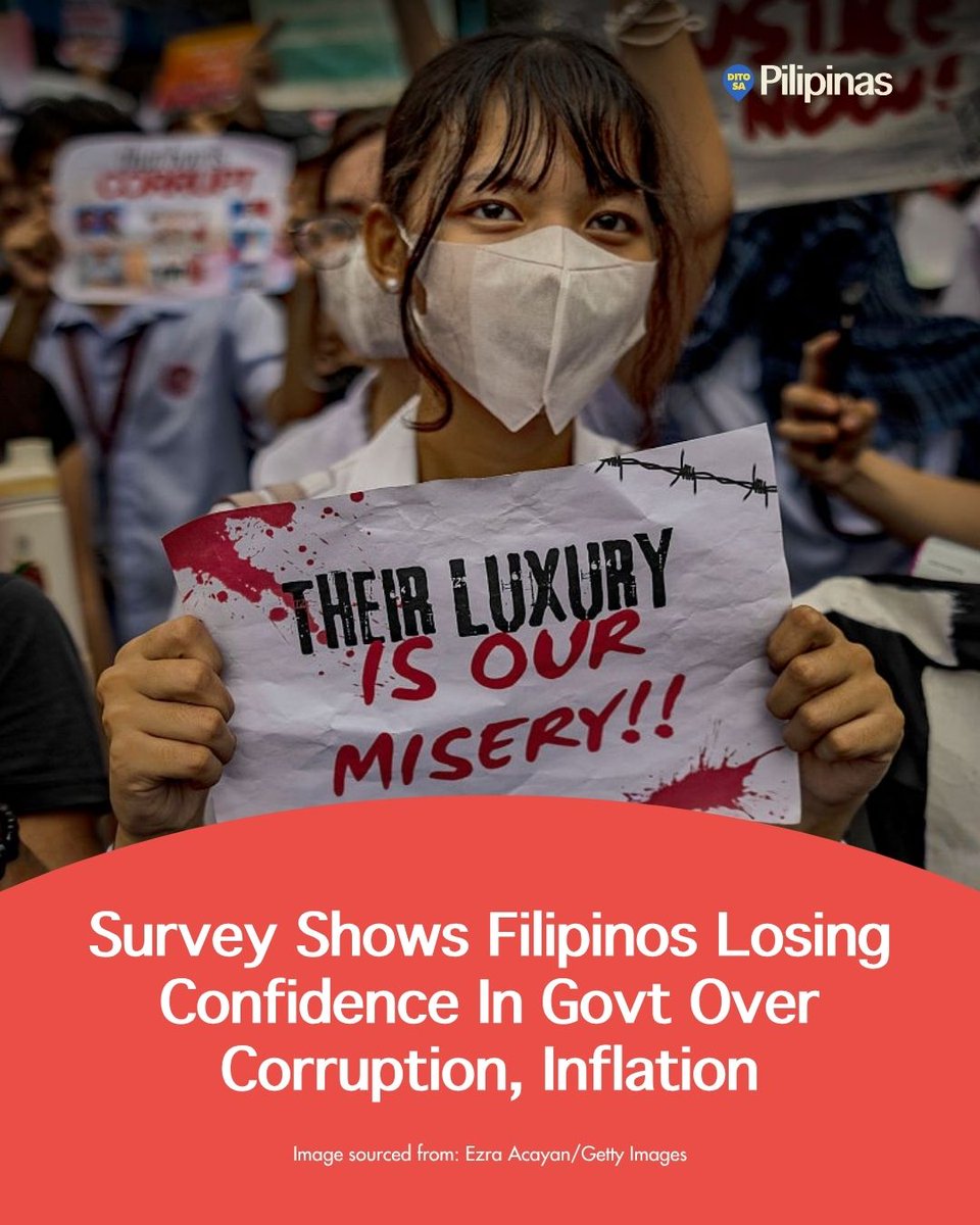 ditosapinas1's tweet image. New surveys show declining trust in the Marcos admin amid anger over corruption and high prices. Pulse Asia notes sharp approval drops, while Octa says 6 in 10 Filipinos are upset over infrastructure graft.

#PulseAsiaSurvey #MarcosAdmin #CorruptionPH #DSP #DitoSaPilipinas