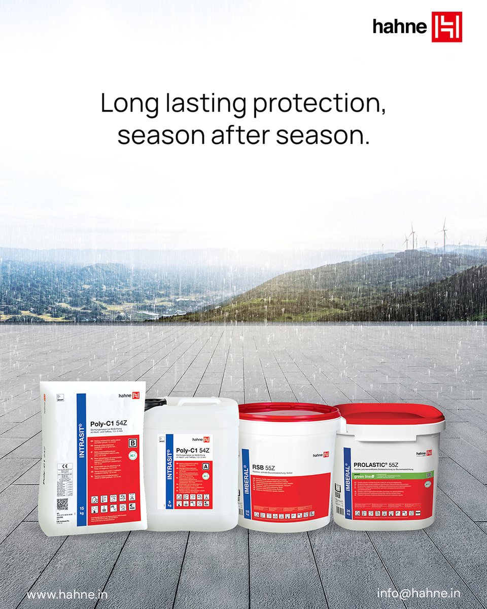HahneIndia's tweet image. Shield your structures with proven protection that lasts season after season.

#HahneIndia #WaterproofingSolutions #LongLastingProtection #BuiltToEndure