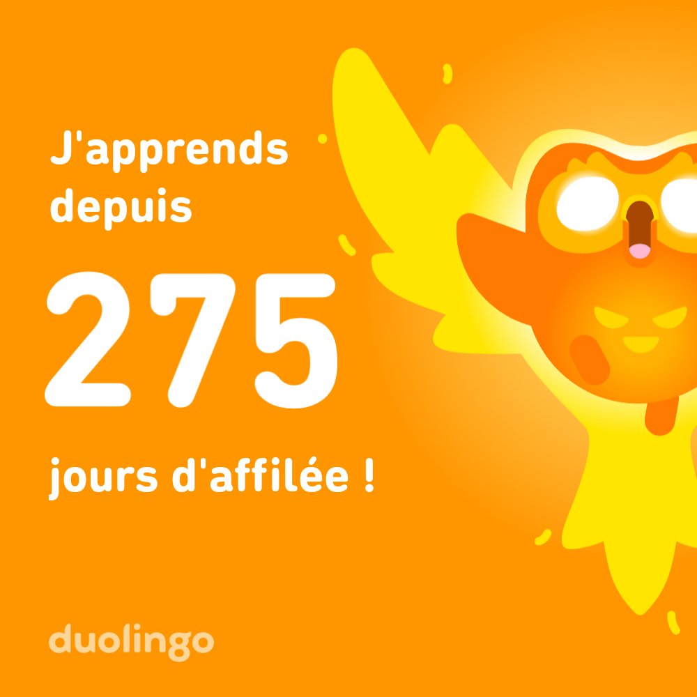 Apprends gratuitement une langue avec moi ! Duolingo c'est fun, et en plus ça marche ! Rejoins-moi sur Duolingo : invite.duolingo.com/BDHTZTB5CWWKSG…
