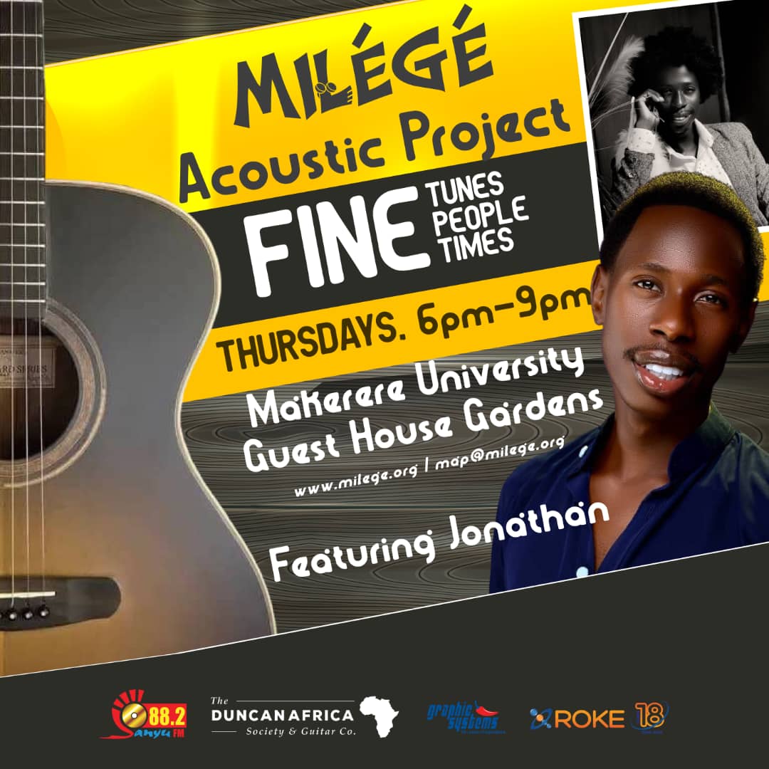MilegeAfroJazz's tweet photo. Is it cold?
If you show up at Makerere University Guest House Gardens, 6pm today, I assure you, you will be thoroughly warmed up.
Featuring Jonathan, also known as @jondevoice on TikTok.
His fine voice will keep you asking for more!!!
See you then.
#MilegeAcousticProject https://t.co/KM8A3kRhab