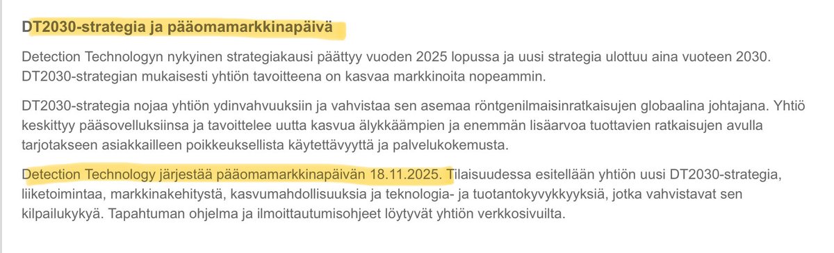 zijoittaja's tweet photo. DeeTee järjestää historiansa 1️⃣. pääomamarkkinapäivän 18.11.2025. Laita 🗓️
Siellä esitellään uusi DT2️⃣0️⃣3️⃣0️⃣ -strategia ja kaikkea muutakin.
Ja twiittejäkin luvassa paikan päältä 🙋🏻♂️ #DT2030 #DTCMD https://t.co/H9eZ6IWrn3