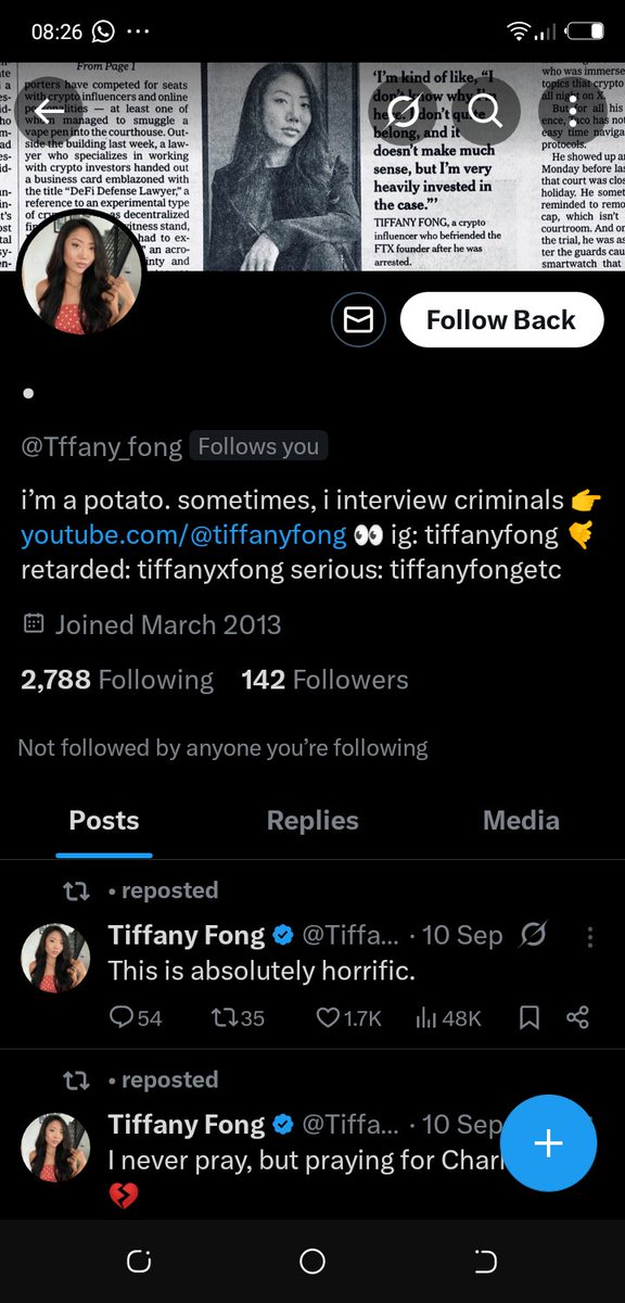 Web3Lyft's tweet image. Hey @TiffanyFong please follow me , before I lose my mind 😭