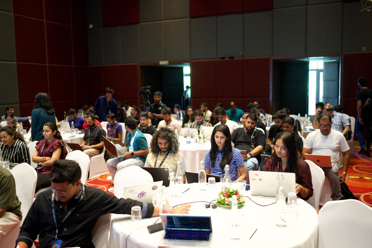 react_india's tweet image. Just a casual day at #ReactIndia2025 — building an AI-powered photo editor from scratch 😎
Huge thanks to @awscloud for an epic hands-on workshop combining React + AI + Cloud magic ☁️✨