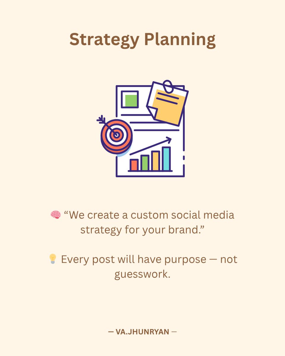 va_jhunryan's tweet image. After the discovery call comes the magic ✨
From strategy to posting, we handle everything — so you can focus on your business 💼

Ready to grow online?”

#SocialMediaManager #SMMWorkflow #DigitalMarketing #OnlineGrowth #BrandStrategy 
#ContentCreation #SocialMediaTips