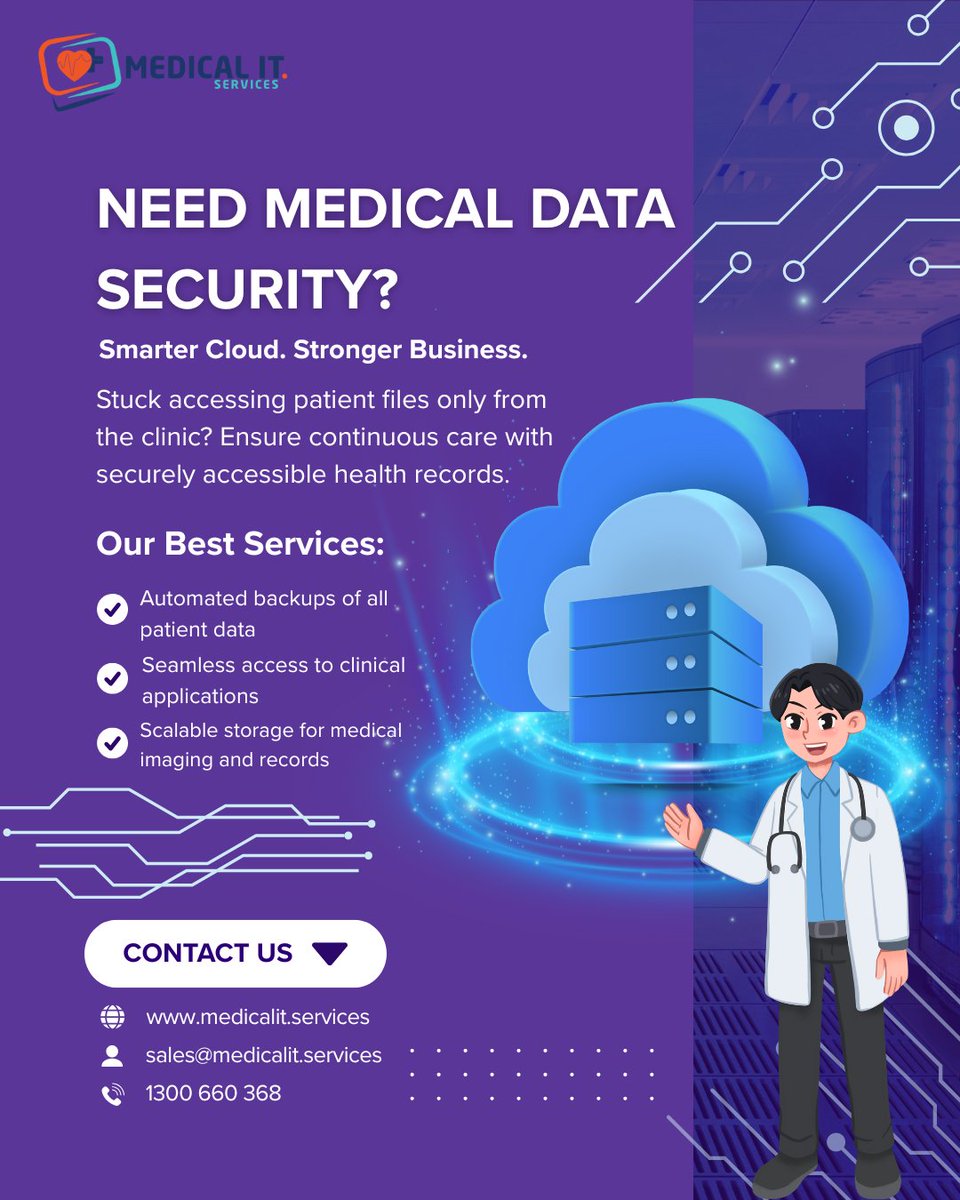 MedicalIT_'s tweet image. Protecting patient trust starts with protecting their data. Secure medical information isn’t just compliance, it’s care. 🏥💻

Safeguard your practice today: bit.ly/3UJqxU0

#medicaldatasecurity #CyberSecurity #DataProtection #databackup #PatientPrivacy #HealthcareIT