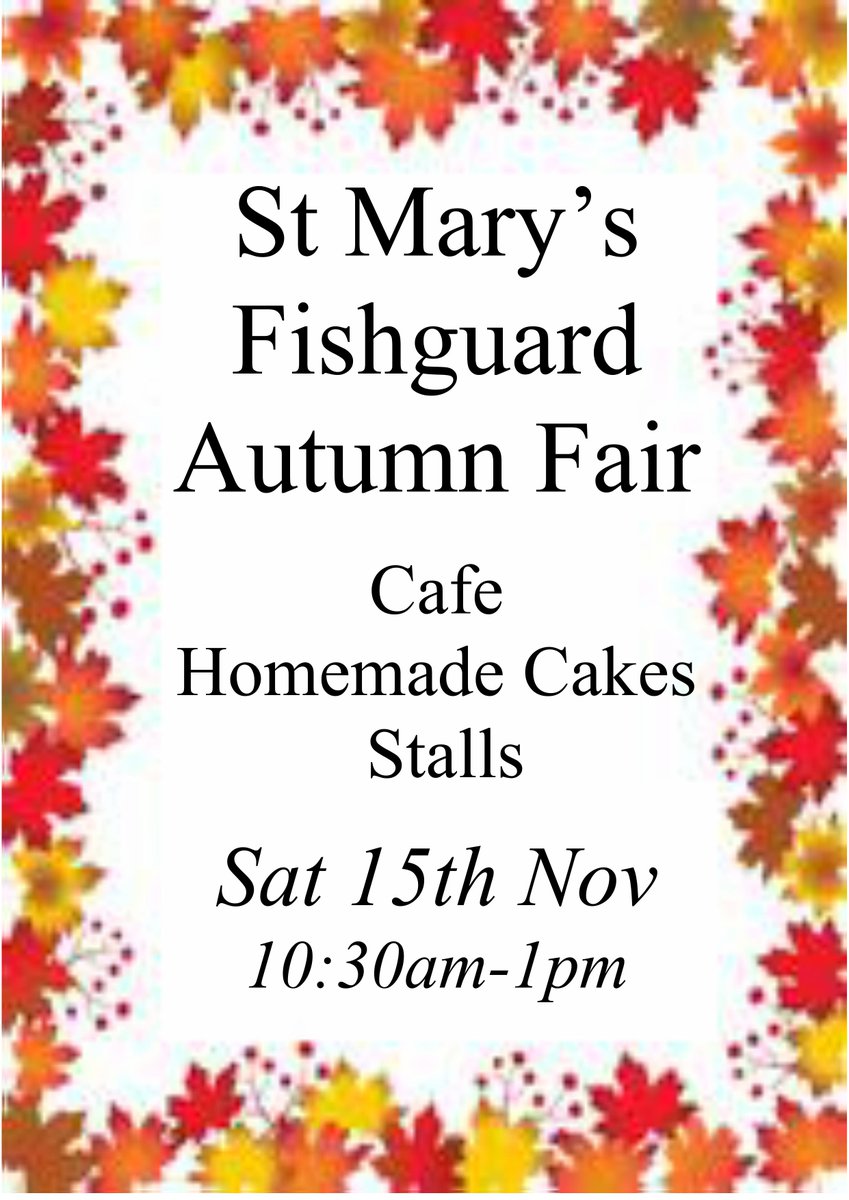 Coming soon!
#churchfayre #autumnfayre #Fishguard