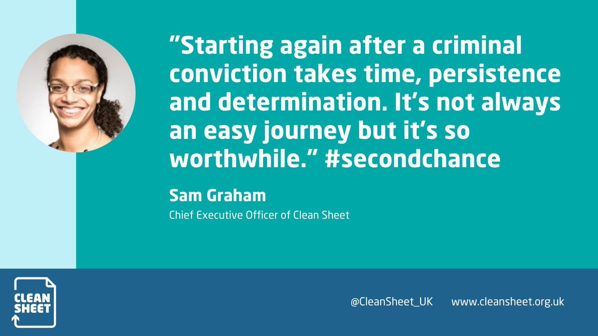 CleanSheet_UK's tweet image. Clean Sheet's mission is to help people with criminal convictions  realise their potential, secure employment and reintegrate into society. It's what we do!
#secondchance #persistance #tenacity #support #cleansheetworks