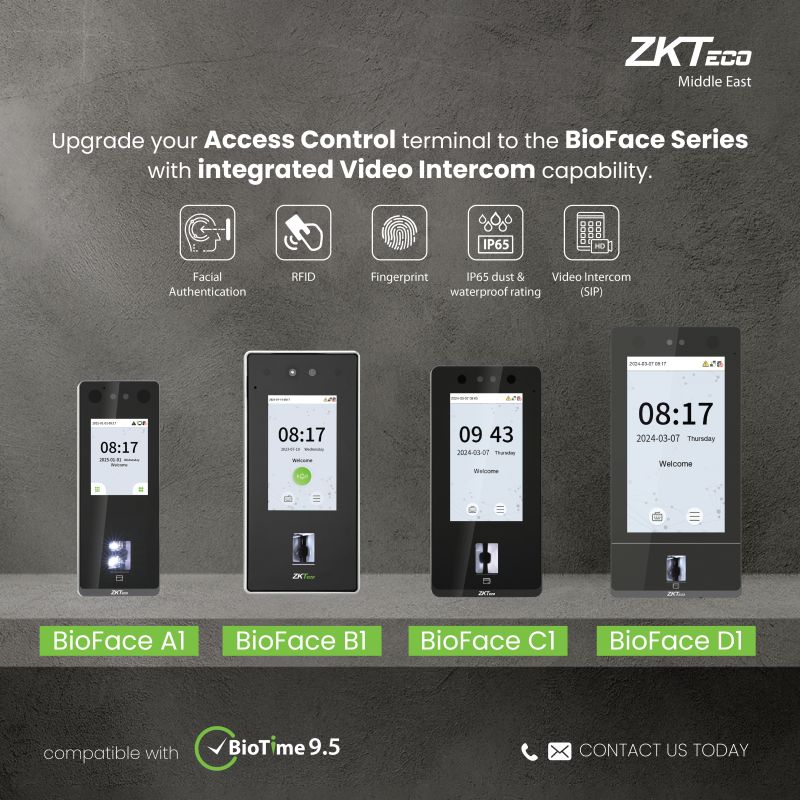 msdsolutionsksa's tweet image. Upgrade to BioFace Series!

Access control with video intercom, fully compatible with BioTime 9.5 for centralized time &amp;amp; attendance management.

Get in touch with us MSD Solutions Contact us at info@msd-solutions.net

#MSDSOLUTIONS #ZKTeco #BioFace #BioTime9 #ZKTecoProduct