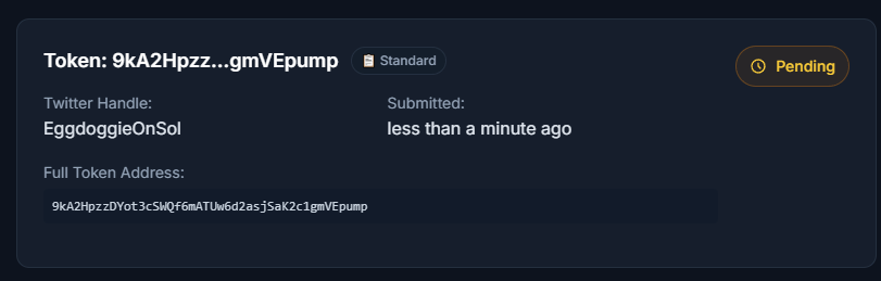 EggdoggieOnSol's tweet photo. Submitted an Application for Jup verification https://t.co/a0AroJb16S