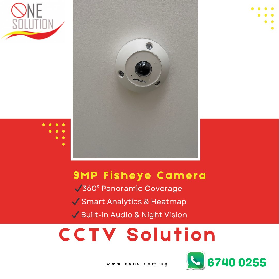 osos_sg's tweet image. ✅ Job Done – Hikvision 9MP DeepinView Fisheye Installation
Another smart surveillance upgrade by OSOS Singapore 🎥
✔️ 360° panoramic coverage
✔️ AI heatmap &amp;amp; people counting
✔️ Built-in mic &amp;amp; speaker for 2-way talk
🌐 osos.com.sg | 📲 6740 0255
#JobDone #CCTVSG