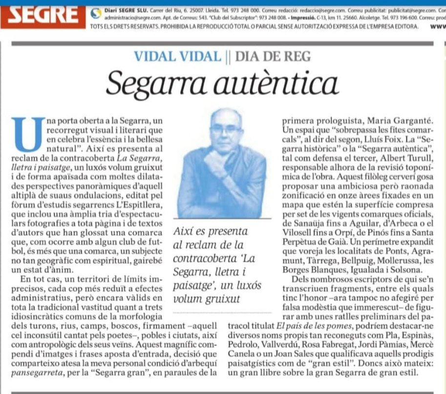 CSikarra's tweet image. Gràcies, Vidal! El pansegarretista arbequí que afirma, carregat de raons, que #laSegarra comença al balcó de casa seva.
#SegarraHistòrica #SegarraAutèntica