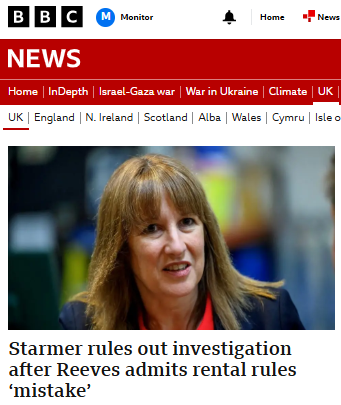 Keir Starmer and Rachel Reeves breathe a sigh of relief after Keir Starmer decides there will be no investigation into Rachel Reeves. Ignorance is now a valid defence for Labour Govt ministers. Imagine Sarwar's reaction if the Scottish Govt try to pull that one?