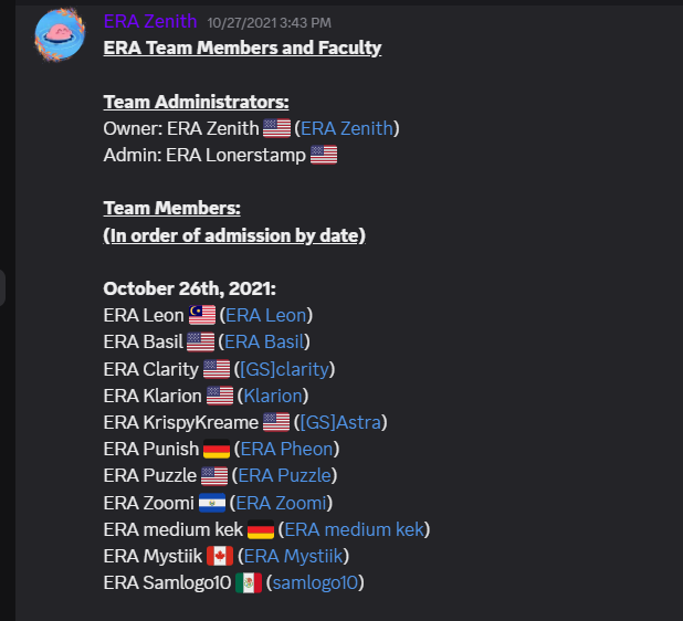 ERARhythmGaming's tweet photo. Wasn't aware of this until today, but the ERA Rhythm gaming team has existed for over 4 years now! Thank you to all of those who have kept the team as welcoming, and as active as it is today. Very glad to see that most of these names are still with us. See you back at 5 years.❤️ https://t.co/tinwaf5FW7