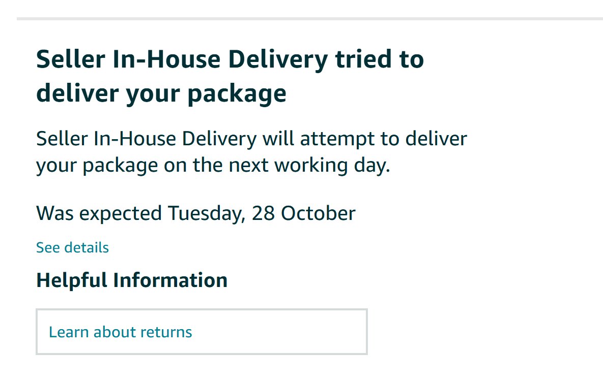 vshari's tweet photo. @AmazonHelp Only this useless Lie of a comment as nobody tried to deliver as I was very much at home https://t.co/QCAgteX3xx