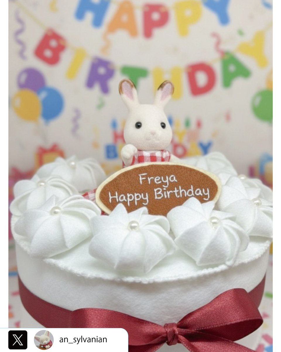 SylvanianJP's tweet photo. ＼フレアのお誕生日キャンペーンは明日まで！！／

フレアの誕生日とシルバニアファミリー40周年をみんなでお祝いしよう✨

みなさんが投稿してくれた、ステキな写真をご紹介します🎵

投稿期間は明日11/3まで！まだまだ、みなさんからのお祝い写真をお待ちしております📷

くわしい情報はこちらをチェック🌟
https://t.co/k2DsoqLORb

#シルバニアファミリー #シルバニア
#40周年 #誕生日 #happybirthday #写真
#ハッピーバースデーフレア2025 #HappyBirthdayFreya2025 #sylvanianfamilies40thphoto