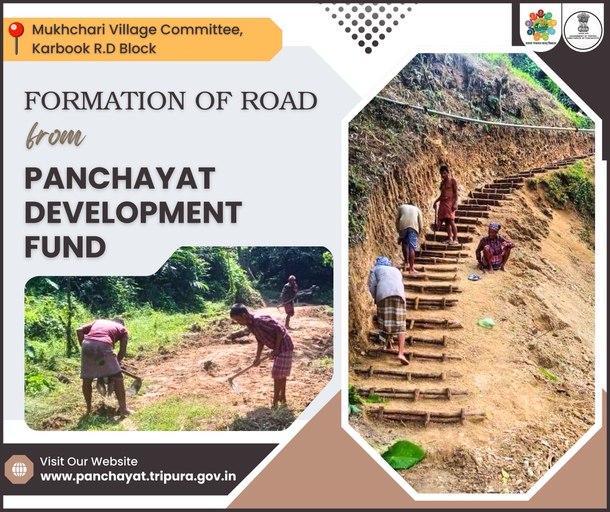 A step towards smoother Rural connectivity in Tripura: Formation of roads from Panchayat Development Funds.