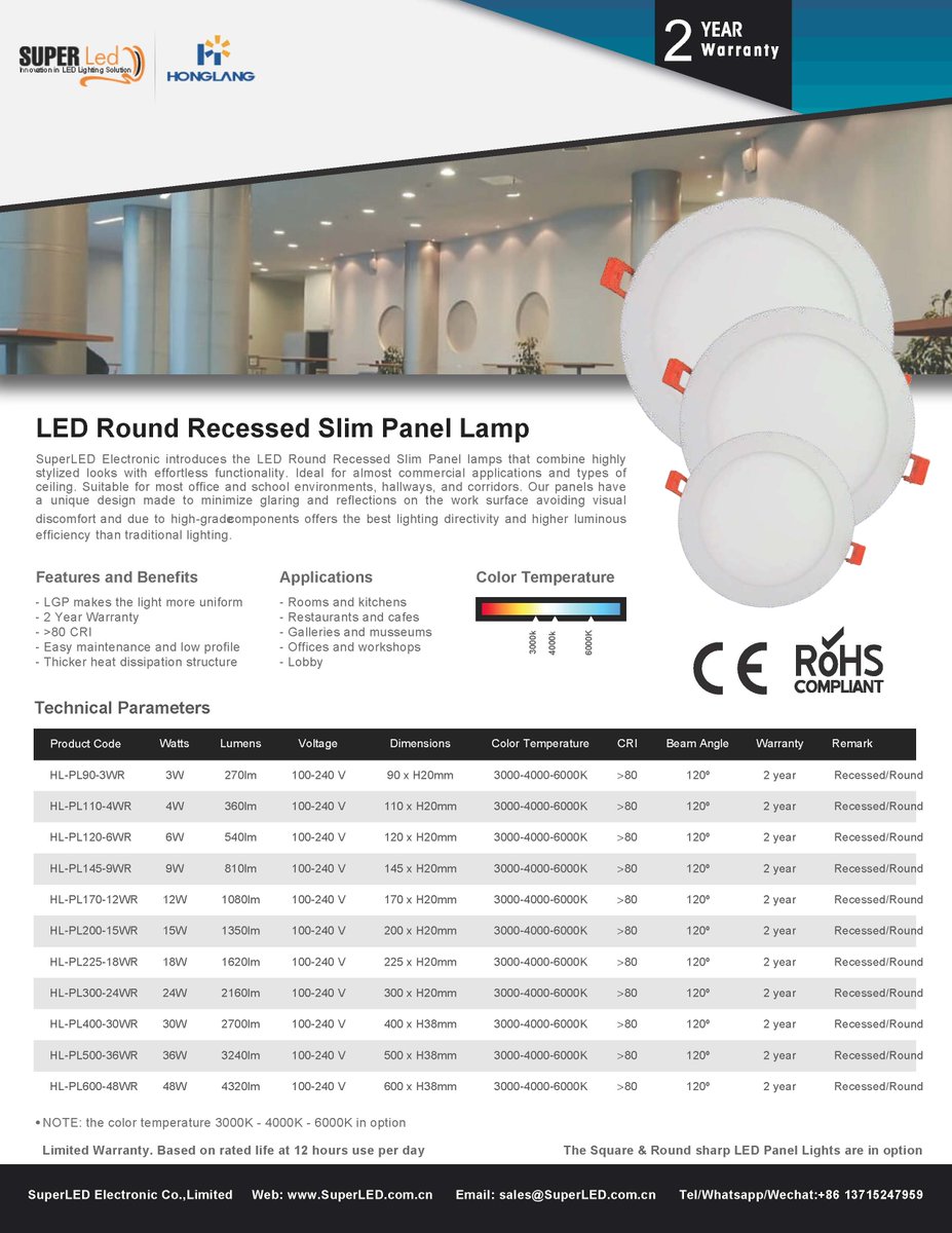 SuperledGroup's tweet image. 18W Round LED Panel Light, Super thin, Recessed Installation, make your room brighter

SuperLED Electronic Co., Limited
WhatsApp: wa.me/8613715247959
E-mail: sales@superled.com.cn
Website: SuperLED.org
SuperLED.com.cn

#panellght #ledpanellight #panellamp